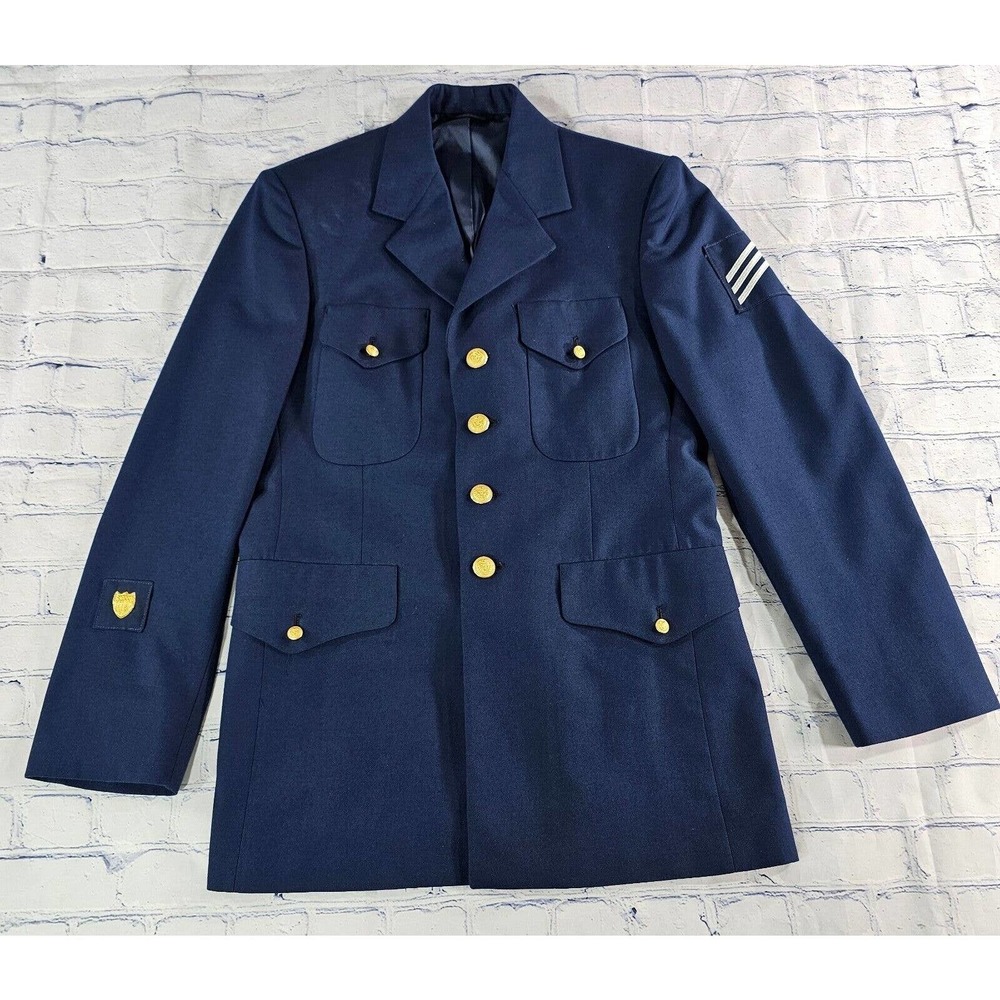 Defense Logistics Agency Navy Blue Service Dress Coat Jacket Athletic MENS 39L